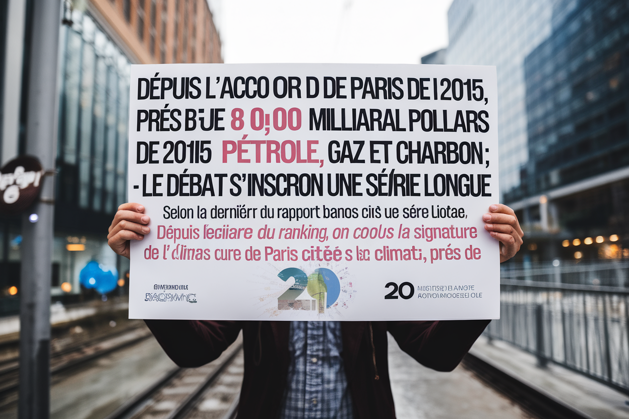 Depuis l'accord de Paris de 2015, près de 8 000 milliards de dollars vers pétrole, gaz et charbon