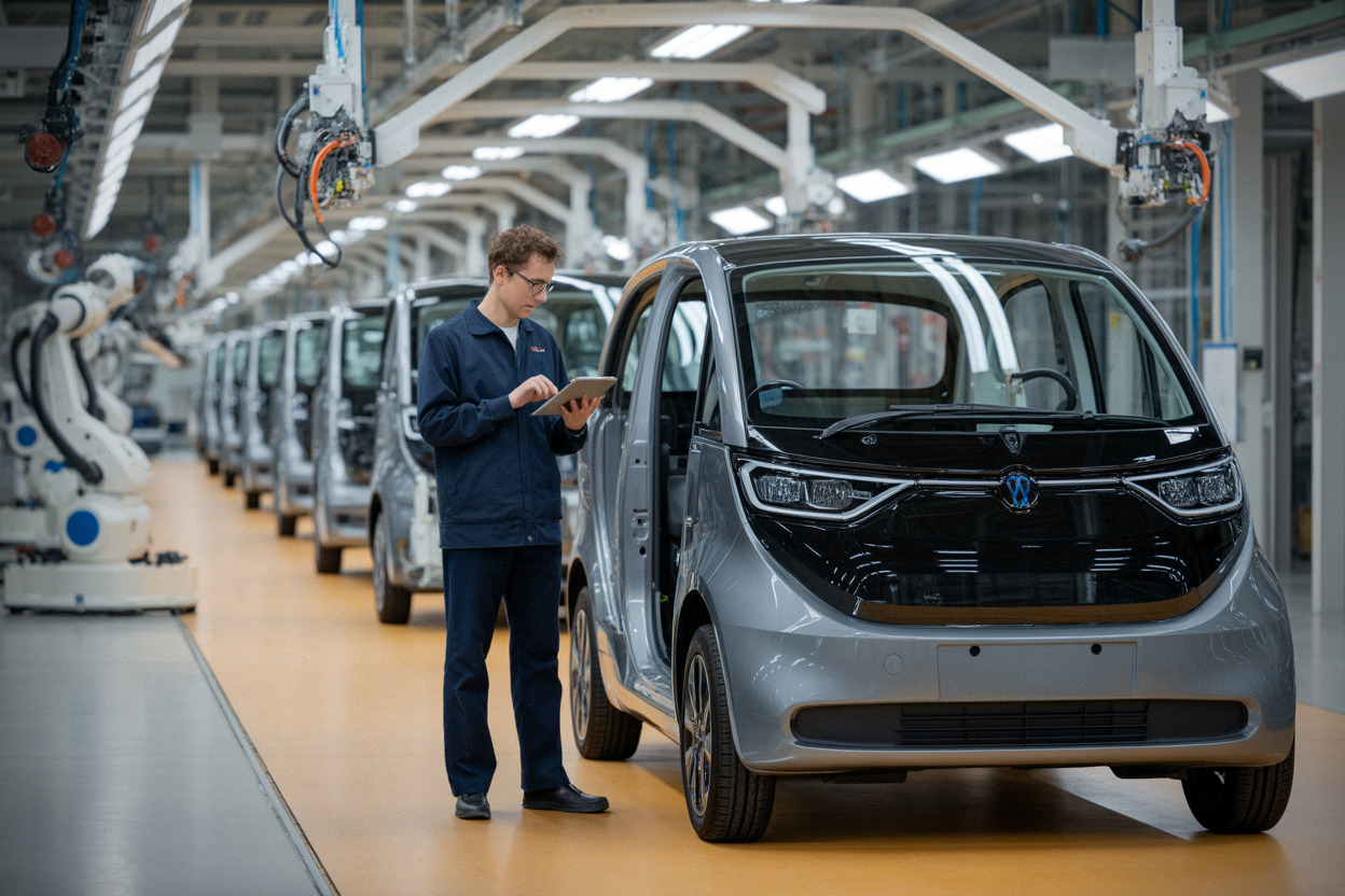 Ligne de production électrique Renault dans une usine française moderne