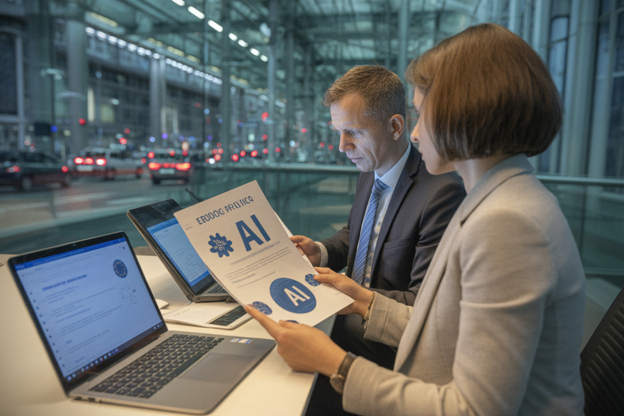 Responsables européens examinant la régulation de l'intelligence artificielle