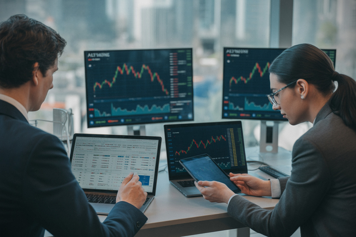 Analystes financiers étudiant la rentabilité des data centers Alphabet