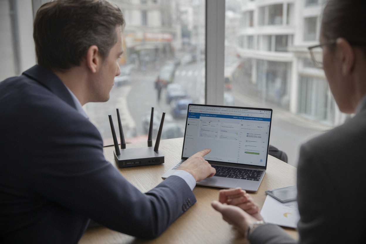 PME française étudiant une offre de cloud souverain avec un consultant