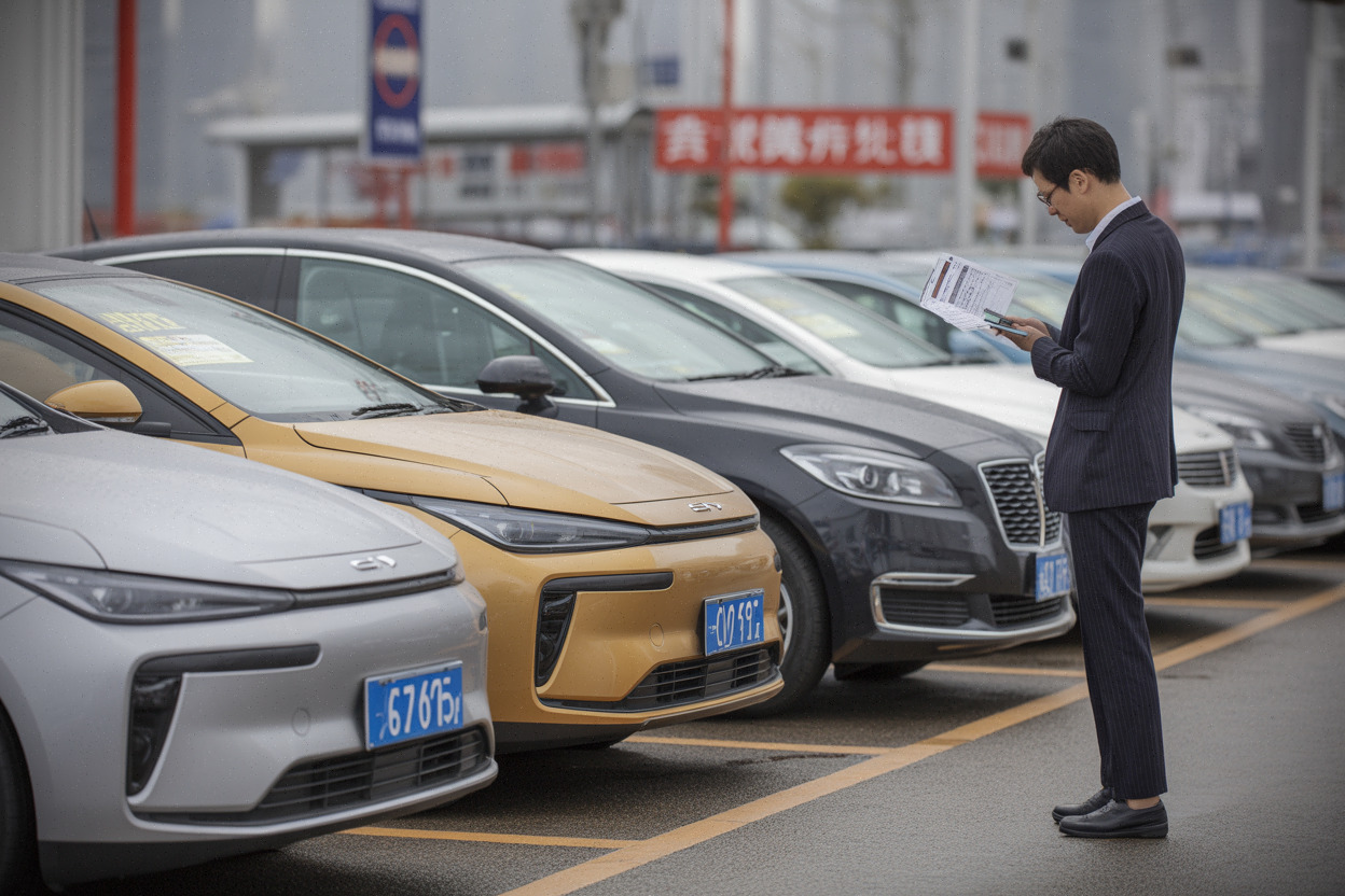 Acheteur comparant la décote de voitures électriques et thermiques