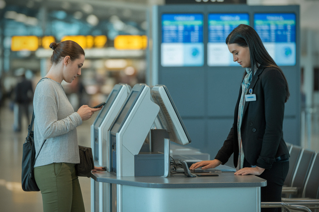 Service client aérien assisté par IA dans un terminal moderne