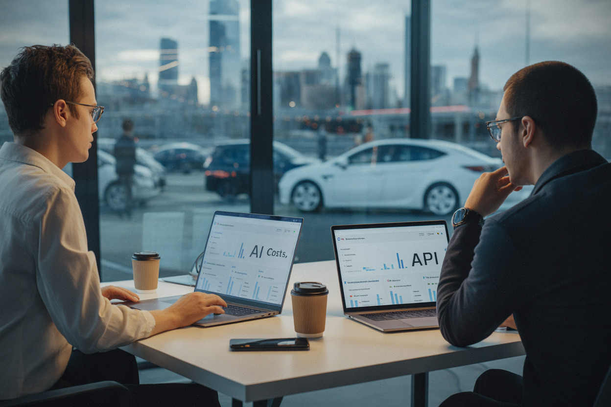 Développeurs comparant les coûts API de modèles IA générative